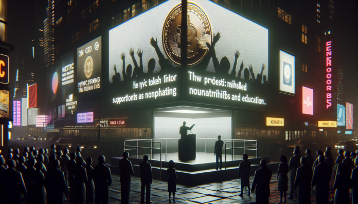 Eric Adams unveils 'NYC Token' in Times Square, vows funds for nonprofits and education...