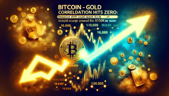 Bitcoin-gold correlation hits zero; negative shift could spark BTC surge toward $150K soon