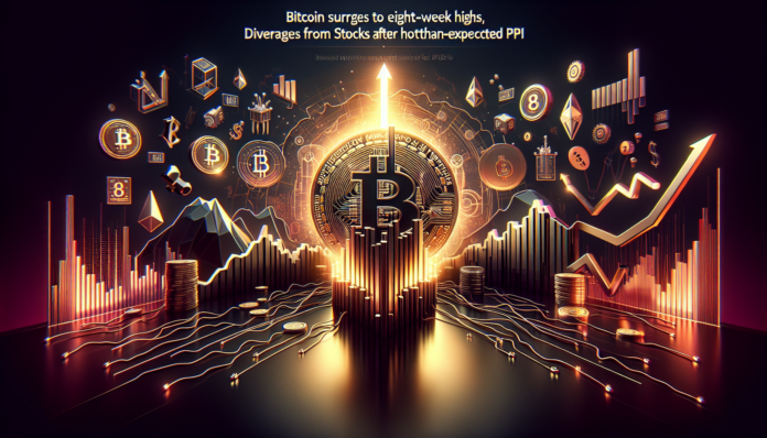Bitcoin surges to eight-week highs, diverges from US stocks after hotter-than-expected PPI