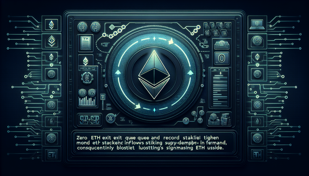 Zero ETH exit queue and record staking inflows tighten supply-demand, boosting ETH upside.