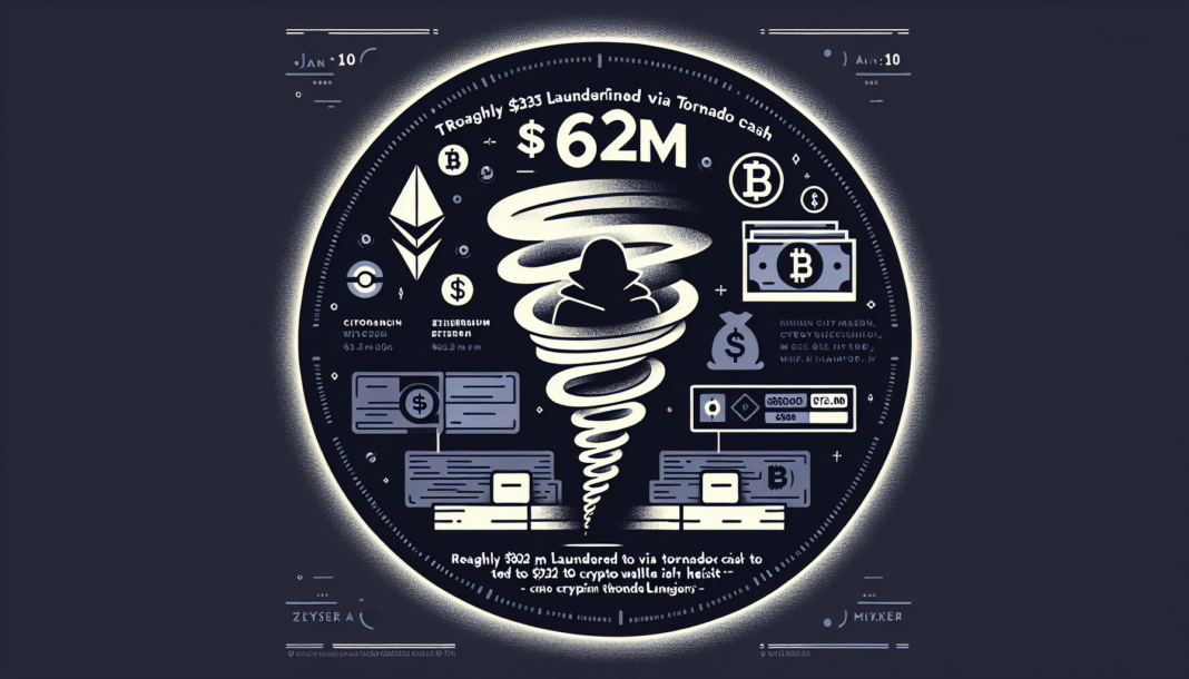 Roughly $63M laundered via Tornado Cash tied to $282M Jan.10 crypto wallet heist - mixers.