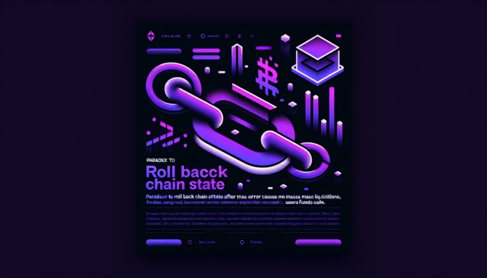 Paradex to roll back chain state after error causes mass liquidations; users' funds safe.