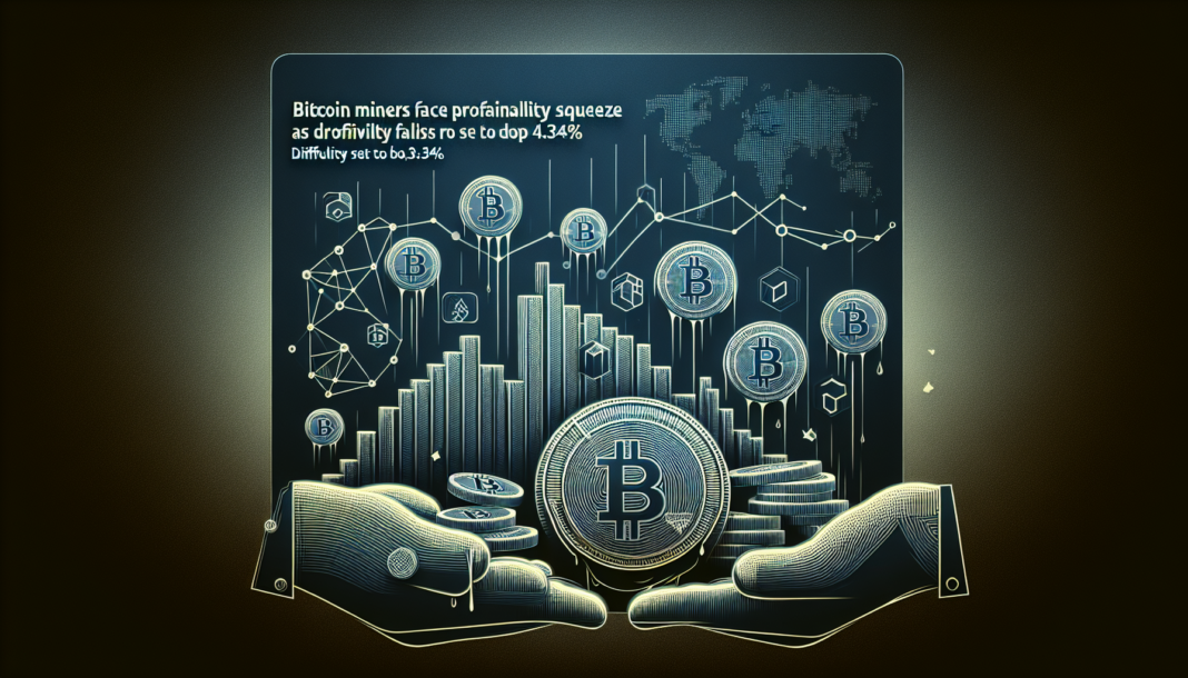 Bitcoin miners face profitability squeeze as hash rate falls; difficulty set to drop 4.34%