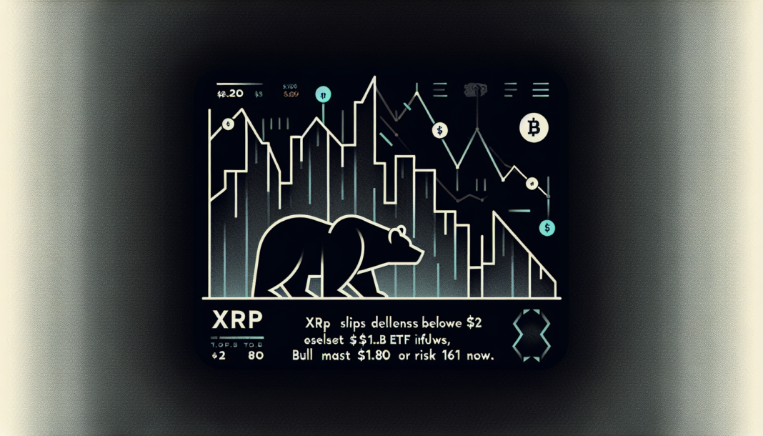 XRP slips below $2 despite $1.28B ETF inflows; bulls must defend $1.80 or risk $1.61 now..