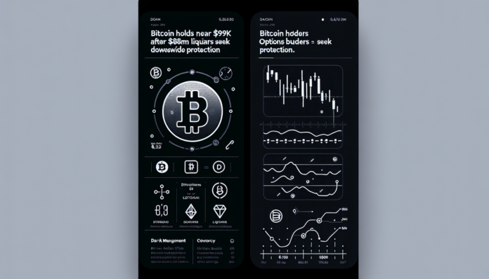 Bitcoin holds near $92K after $865M liquidations; options buyers seek downside protection.
