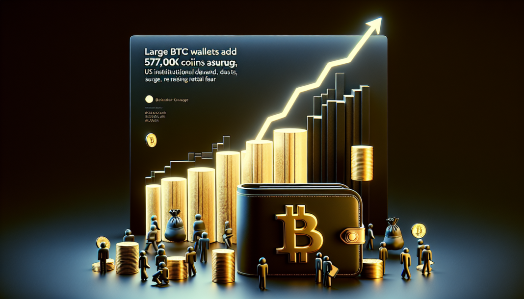 Large BTC wallets add 577K coins as US institutional demand, DATs surge; retail fear rises