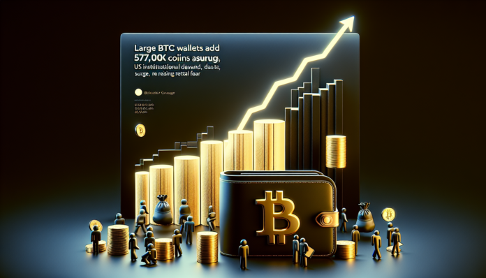Large BTC wallets add 577K coins as US institutional demand, DATs surge; retail fear rises