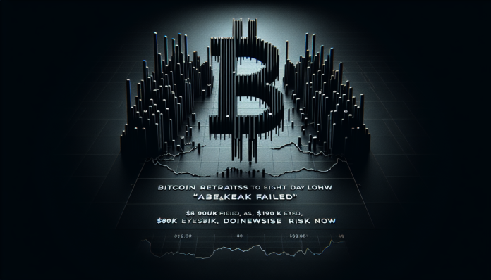 Bitcoin retreats to eight-day lows as 'breakout failed', $90K eyed, $58K downside risk now