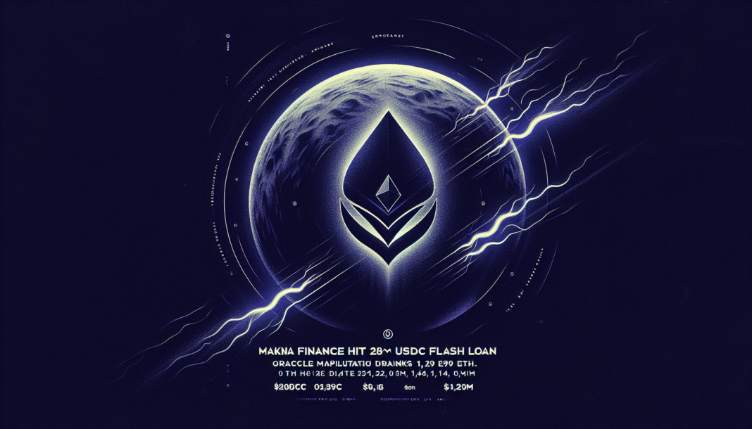 Makina Finance hit by 280M USDC flash loan, oracle manipulation drains 1,299 ETH (~$4.1M).