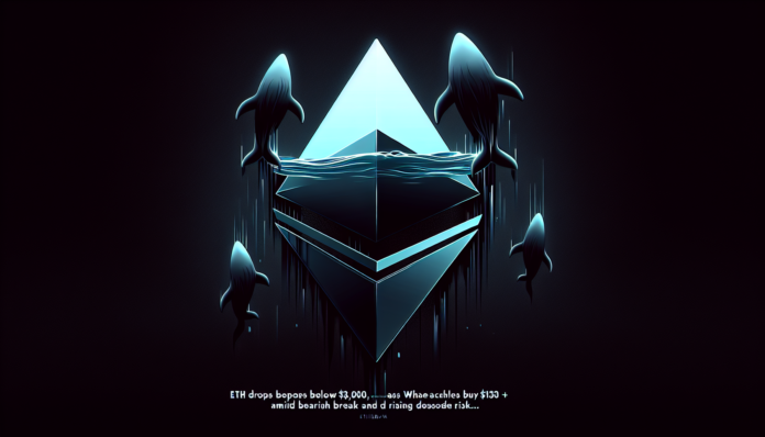 ETH drops below $3,000 as whales buy $130M+ amid bearish break and rising downside risk...