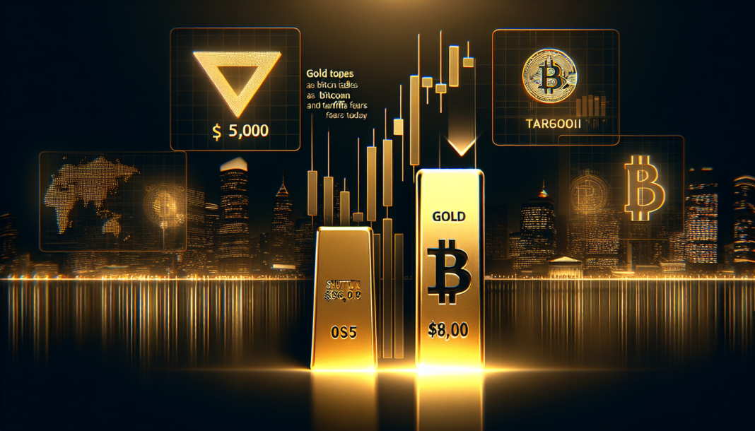 Gold tops $5,000 as Bitcoin tumbles toward $86,000 amid US shutdown and tariff fears today