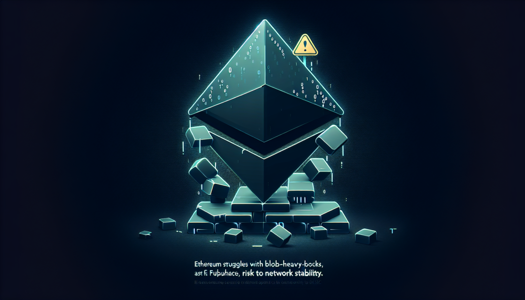 Ethereum struggles with blob-heavy blocks after Fusaka upgrade, risk to network stability.