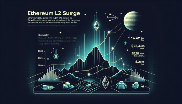Ethereum L2 Surge Hits 16.4M TXs, $26.8B DEX Volume as ETH Eyes Rally to $3,300 amid fees.