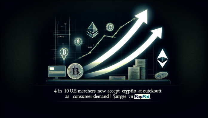 4 in 10 U.S. merchants now accept crypto at checkout as consumer demand surges via PayPal.