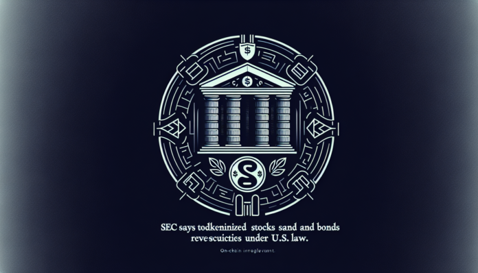 SEC says tokenized stocks and bonds remain securities under U.S. law; on-chain irrelevant.