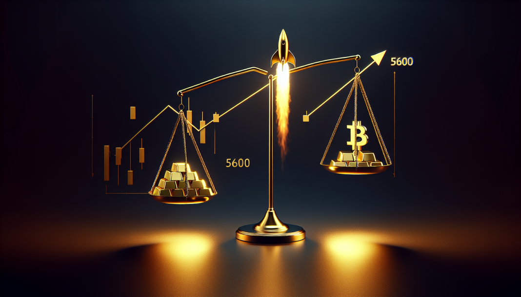 Gold Rockets Toward $5,600 Per Oz as Tether Adds 140 Tonnes; Crypto Markets React - BTC UP
