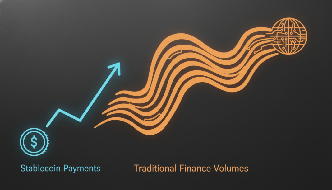 Stablecoin Payments Hit $390B, But Still Trail Traditional Finance Volumes