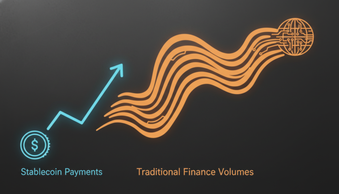 Stablecoin Payments Hit $390B, But Still Trail Traditional Finance Volumes