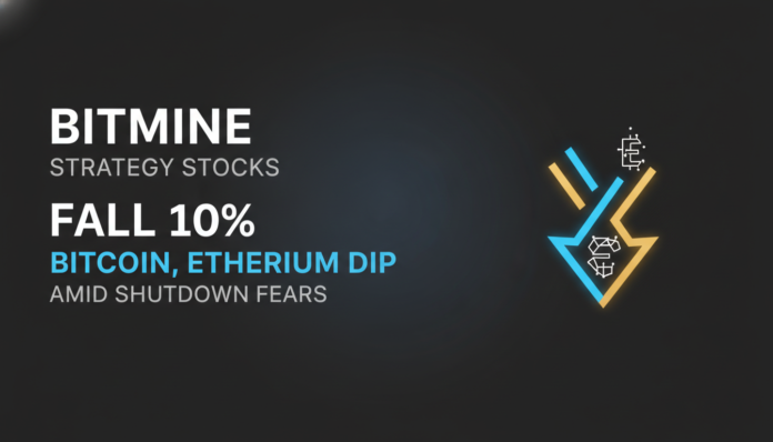 Bitmine, Strategy Stocks Fall 10% as Bitcoin, Ethereum Dip Amid Shutdown Fears