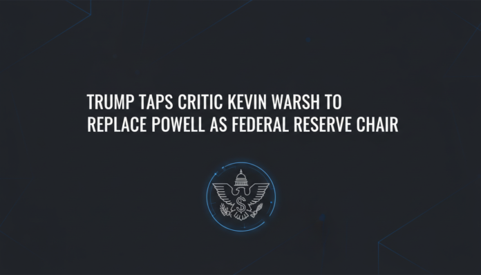 Trump Taps Critic Kevin Warsh to Replace Powell as Federal Reserve Chair