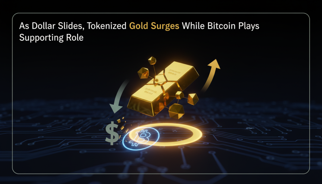 As Dollar Slides, Tokenized Gold Surges While Bitcoin Plays Supporting Role