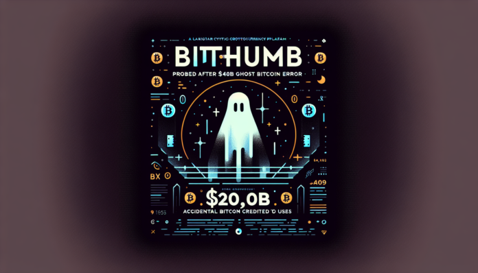 Bithumb probed after $40B 'ghost' Bitcoin error - accidental 620000 BTC credited to users.