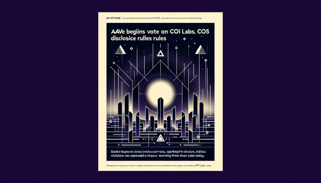 Aave DAO begins vote on COI disclosure rules, sparking chaos warnings from Aave Labs today