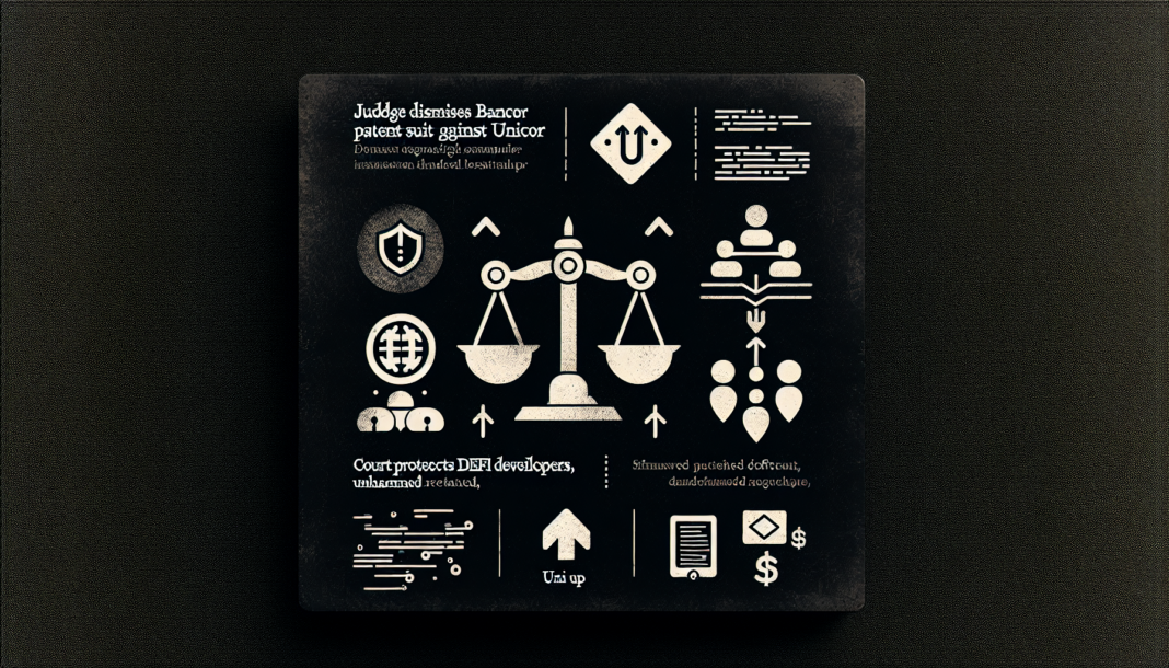 Judge dismisses Bancor patent suit against Uniswap, court protects DeFi developers; UNI up