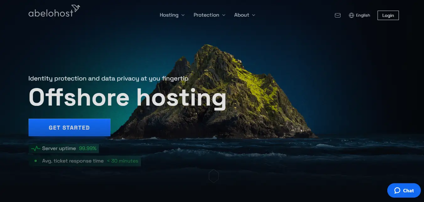 Abelohost Offshore Hosting Homepage Screenshot