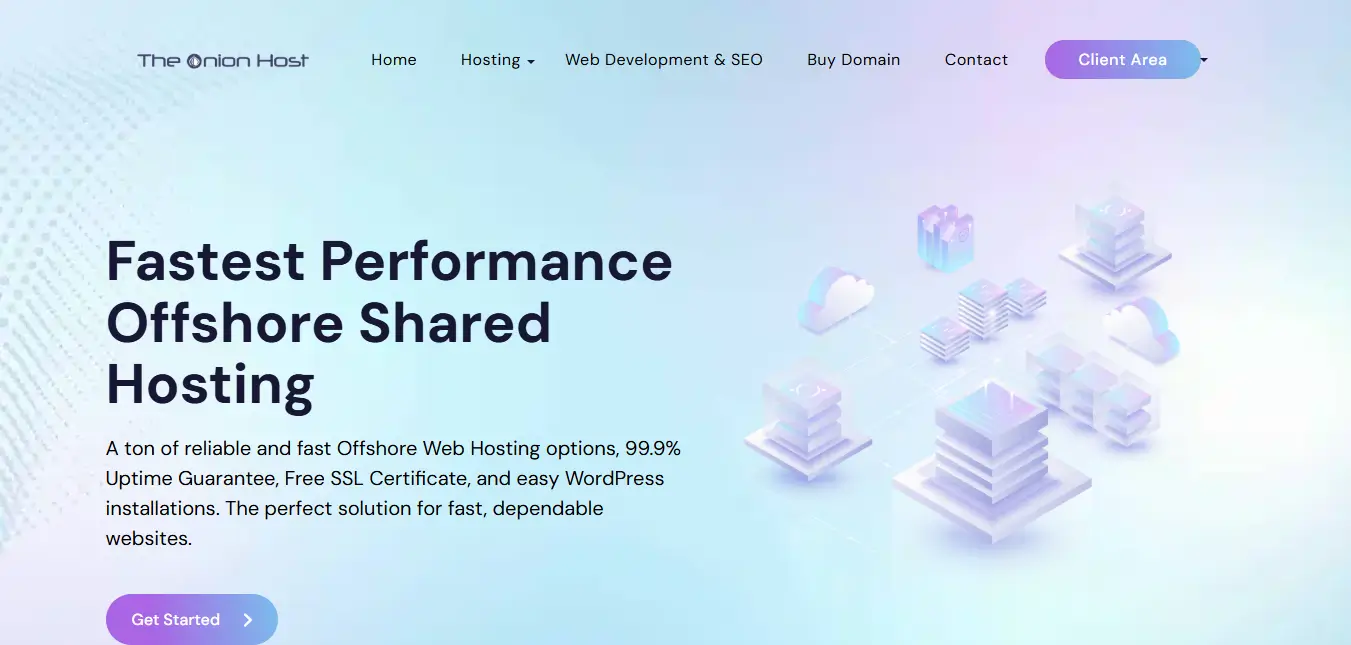 The Onion Host Offshore Hosting Homepage Screenshot