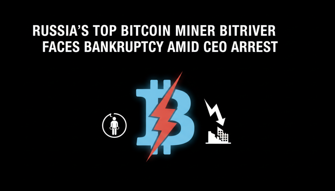 Russia’s Top Bitcoin Miner BitRiver Faces Bankruptcy Amid CEO Arrest