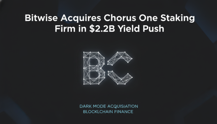 Bitwise Acquires Chorus One Staking Firm in $2.2B Yield Push