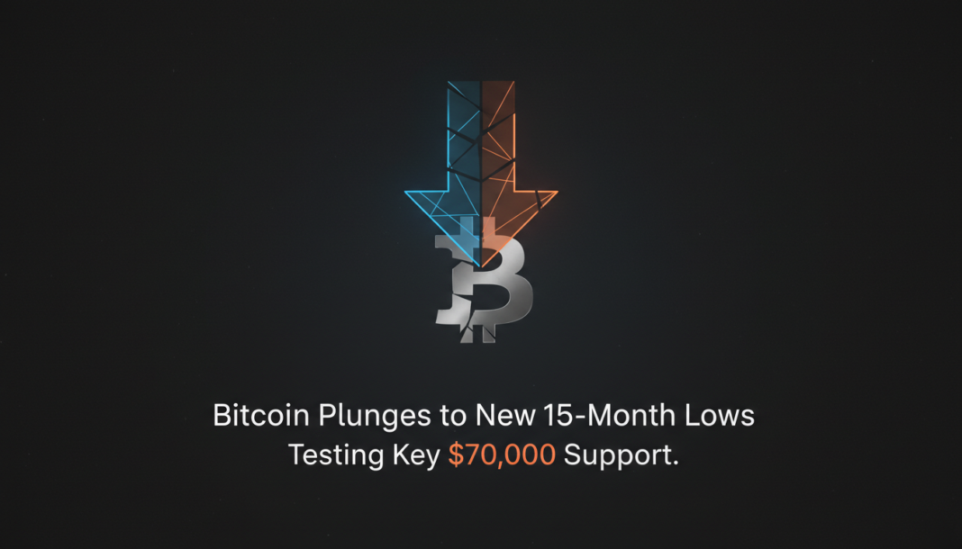 Bitcoin Plunges to New 15-Month Lows, Testing Key $70,000 Support