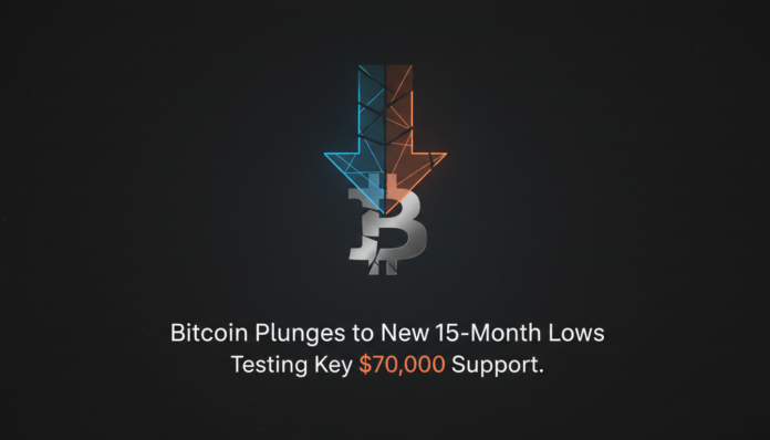 Bitcoin Plunges to New 15-Month Lows, Testing Key $70,000 Support