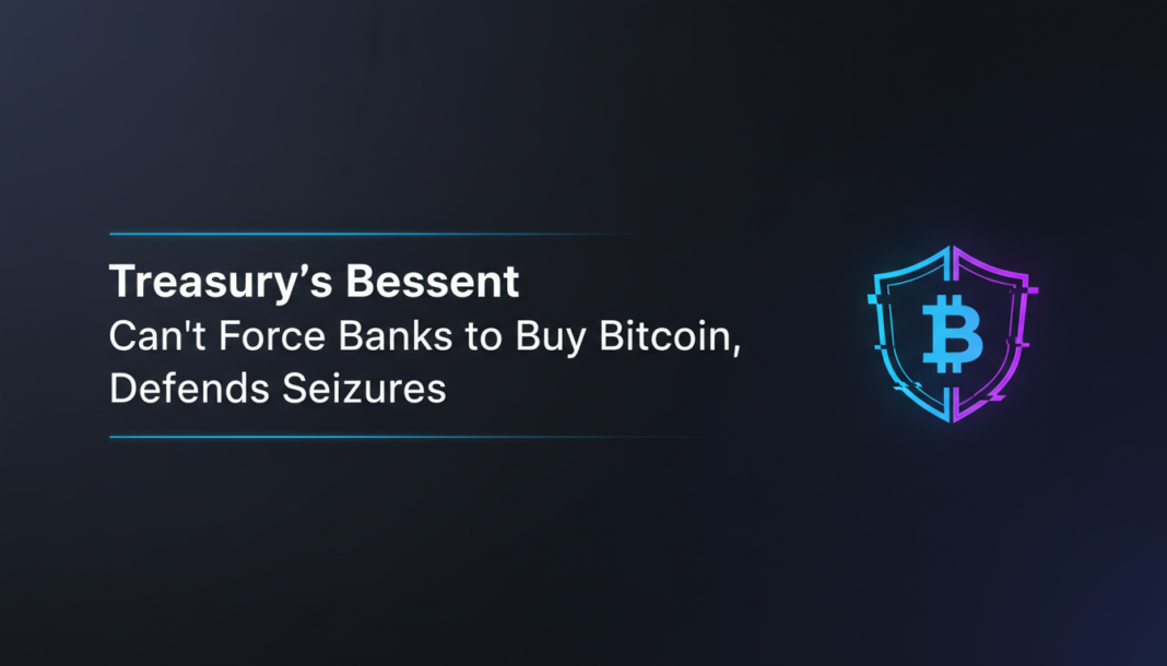 Treasury's Bessent: Can’t Force Banks to Buy Bitcoin, Defends Seizures