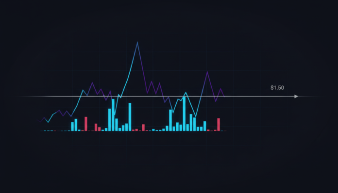 XRP Tests $1.50 Support as Volume Spikes Amid Bearish Pattern