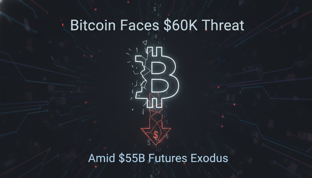 Bitcoin Faces $60K Threat Amid $55B Futures Exodus