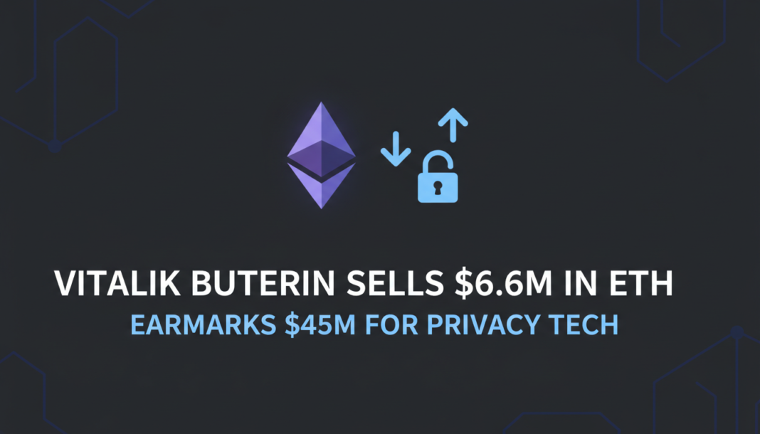 Vitalik Buterin Sells $6.6M in ETH, Earmarks $45M for Privacy Tech
