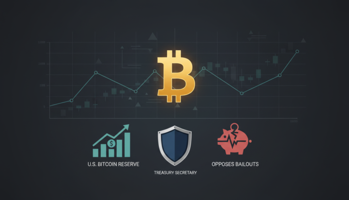 Treasury Secretary Defends U.S. Bitcoin Reserve, Opposes Bailouts