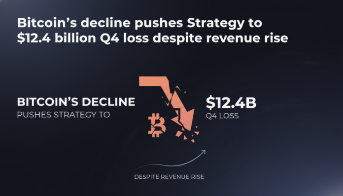 Bitcoin's decline pushes Strategy to $12.4 billion Q4 loss despite revenue rise