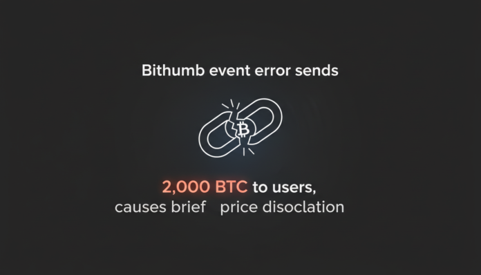 Bithumb event error sends 2,000 BTC to users, causes brief price dislocation