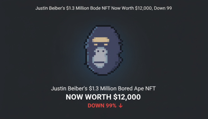 Justin Bieber's $1.3 Million Bored Ape NFT Now Worth $12,000, Down 99%