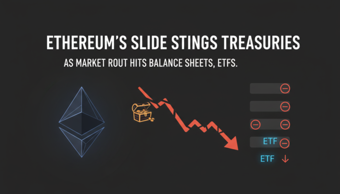 Ethereum’s Slide Stings Treasuries as Market Rout Hits Balance Sheets, ETFs