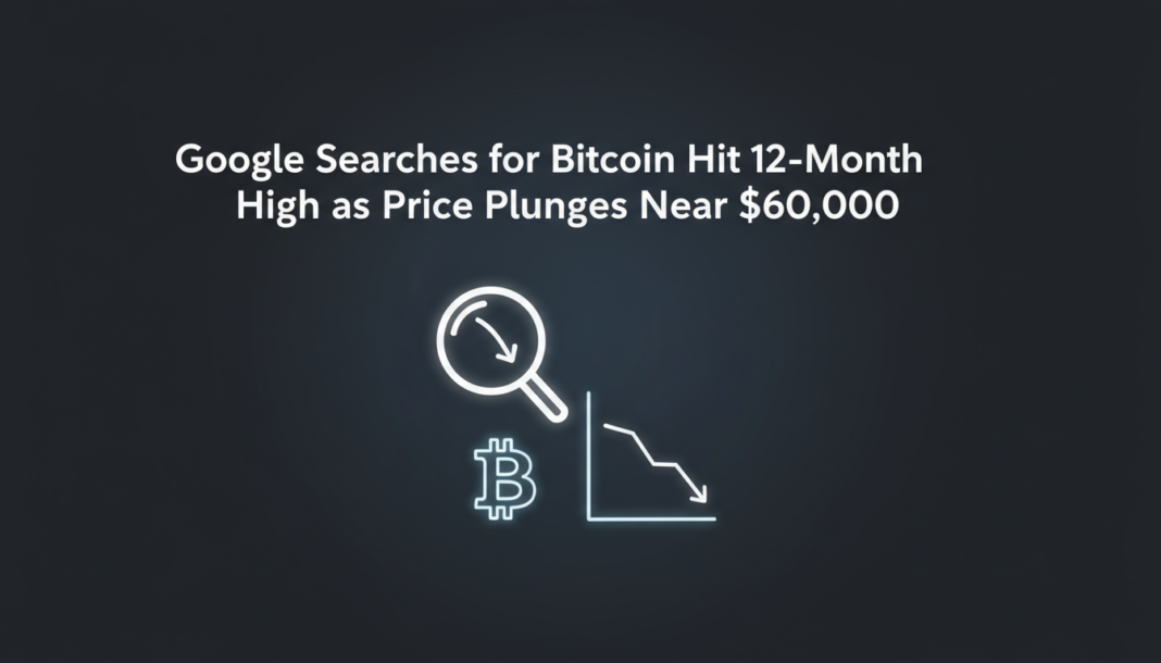 Google Searches for Bitcoin Hit 12-Month High as Price Plunges Near $60,000