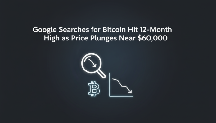 Google Searches for Bitcoin Hit 12-Month High as Price Plunges Near $60,000