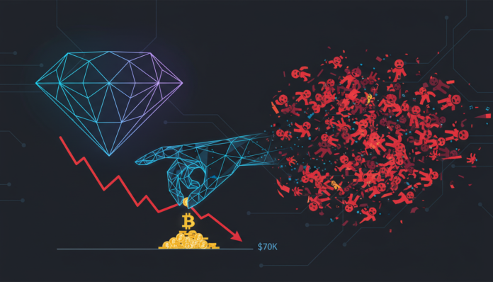 Institutions Buy BTC Dip, Retail Panic Grows as Bitcoin Falls Below $70K