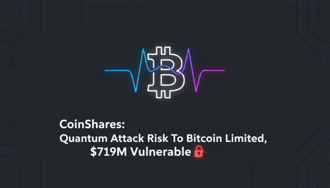 CoinShares: Quantum Attack Risk To Bitcoin Limited, $719M Vulnerable