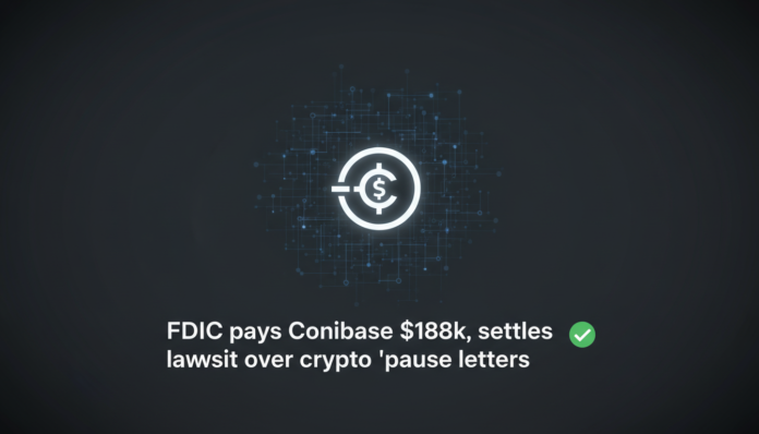 FDIC pays Coinbase $188k, settles lawsuit over crypto 'pause letters'