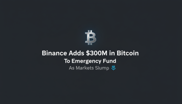 Binance Adds $300M in Bitcoin to Emergency Fund as Markets Slump