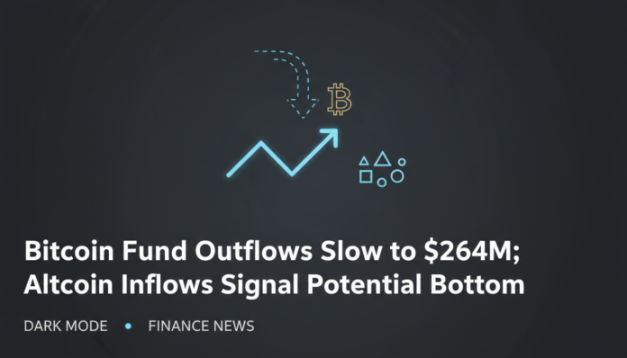 Bitcoin Fund Outflows Slow to $264M; Altcoin Inflows Signal Potential Bottom